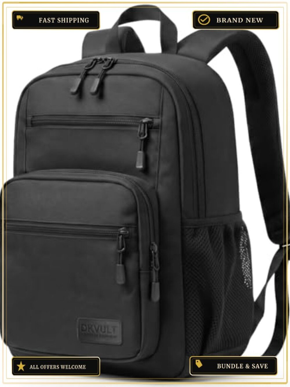 Water Resistant 600D Polyester Laptop Backpack for Men, 15.6 Inch, Multiple